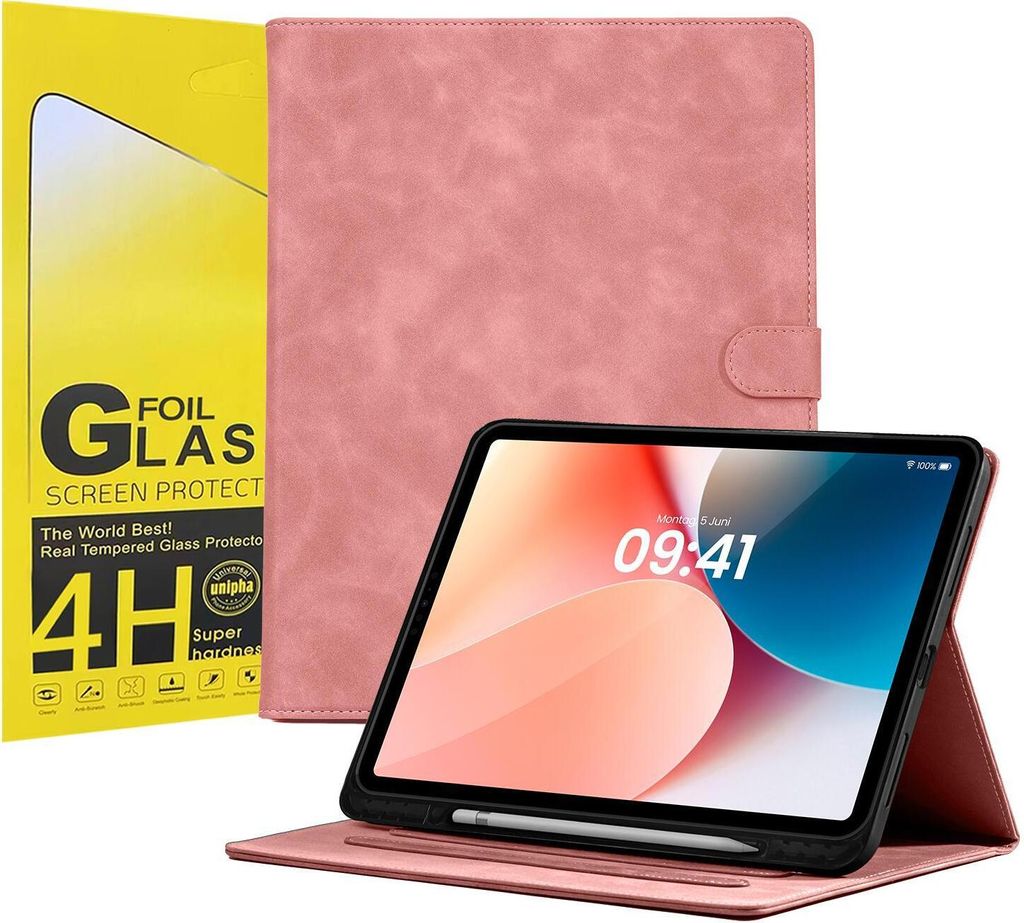 LBH Tablet Schutzhülle + 2x 4H Displayfolie für Apple iPad Pro 6. Gen 12.9 Zoll Cover Case Schutz Tablet Farbe: Rosa