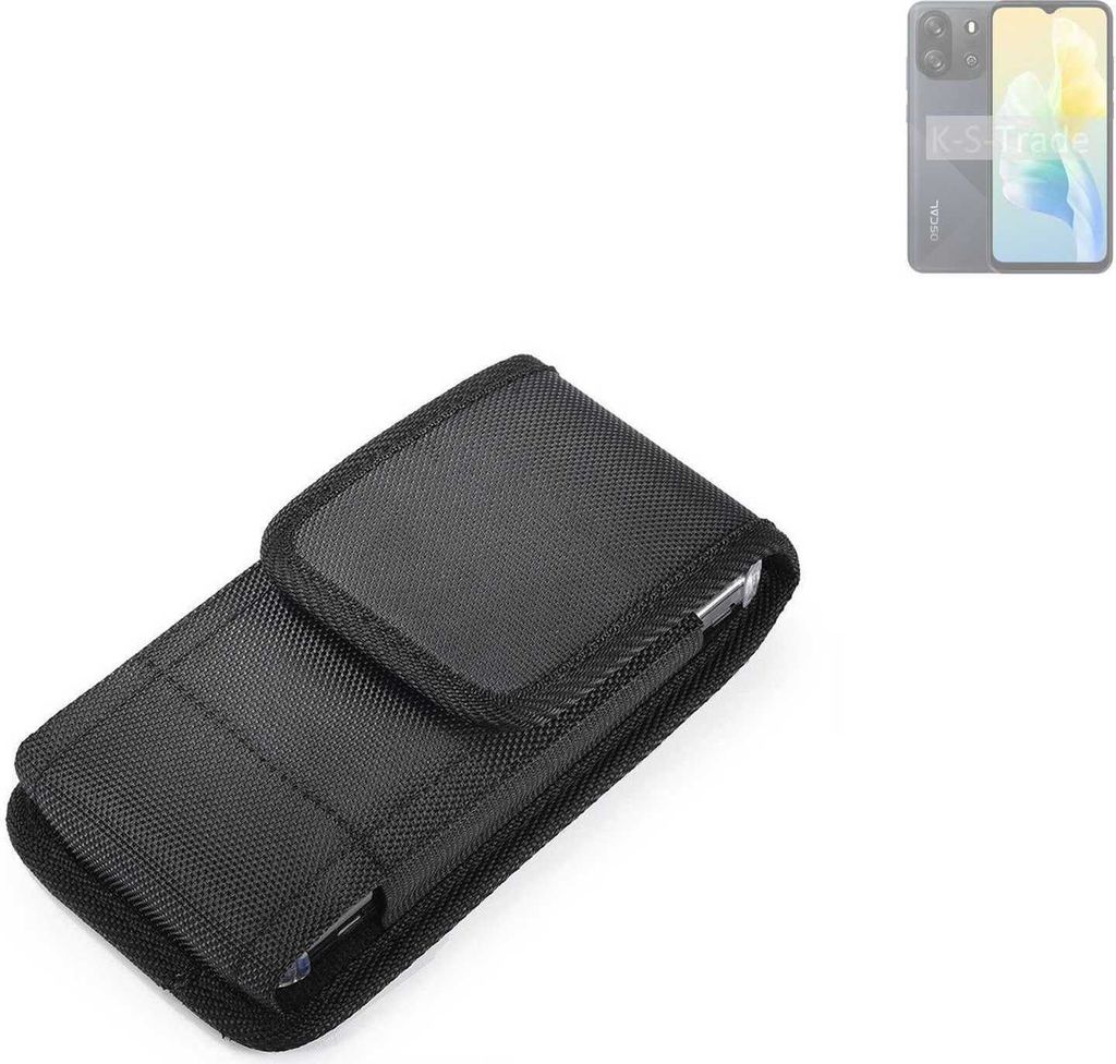 Holster Gürteltasche kompatibel mit Blackview Oscal Flat 1C Holster Gürtel Tasche wasserabweisend Handy Hülle Schutz Hülle Outdoor schwarz