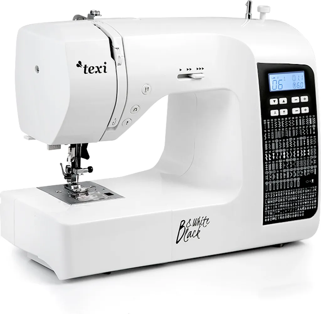 Machine à coudre Texi Black&White - Modèle électronique performant