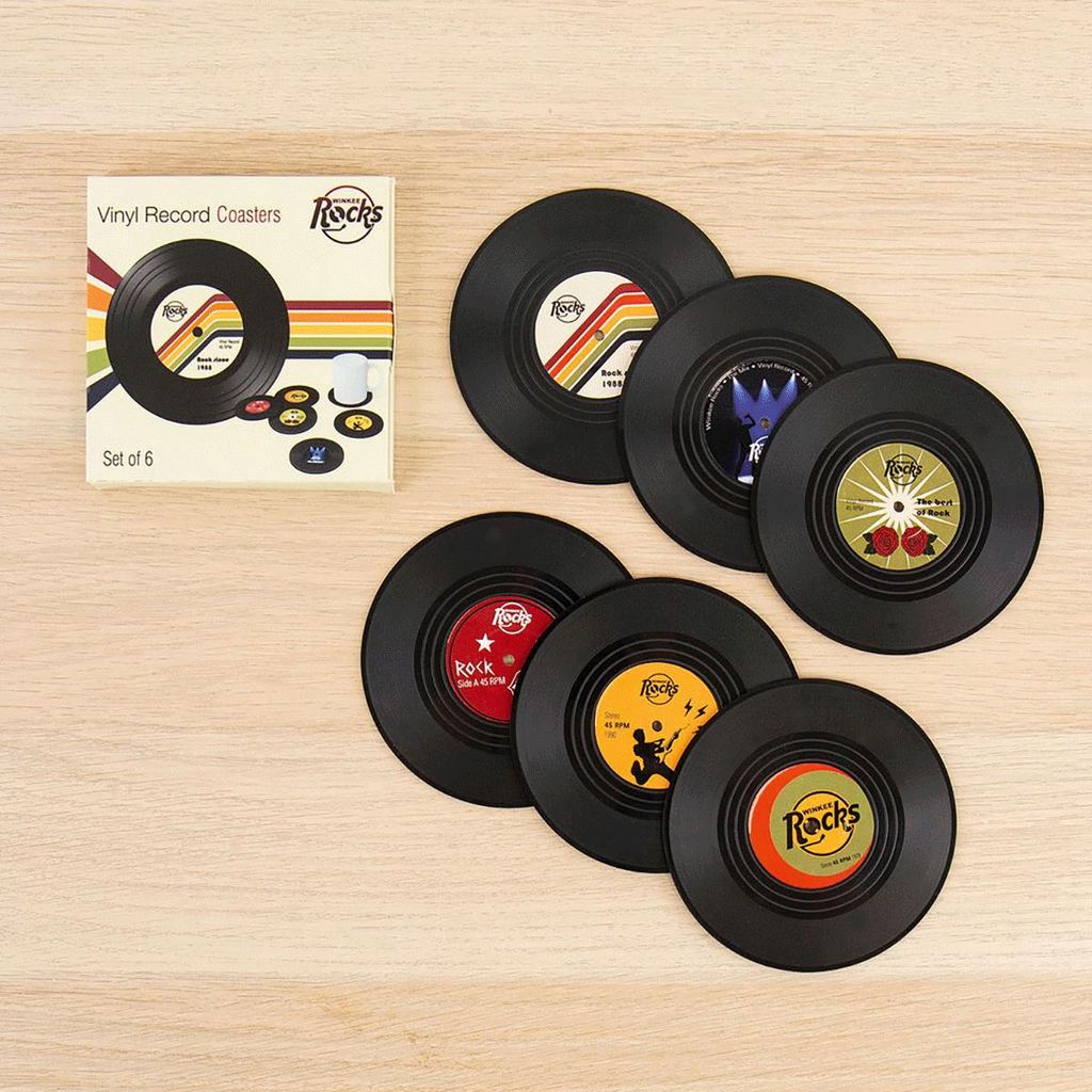 Winkee Rocks - 6 Vinyl Record Coaster | Coole Retro Image du produit 