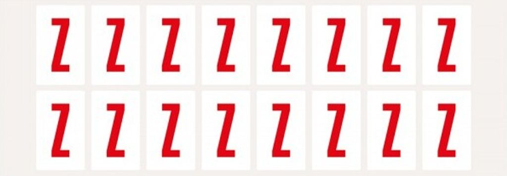 Dreifke Aufkleber I Buchstabe Z, weiß/rot, Folie, Schrifthöhe 25mm, 22x36mm,...
