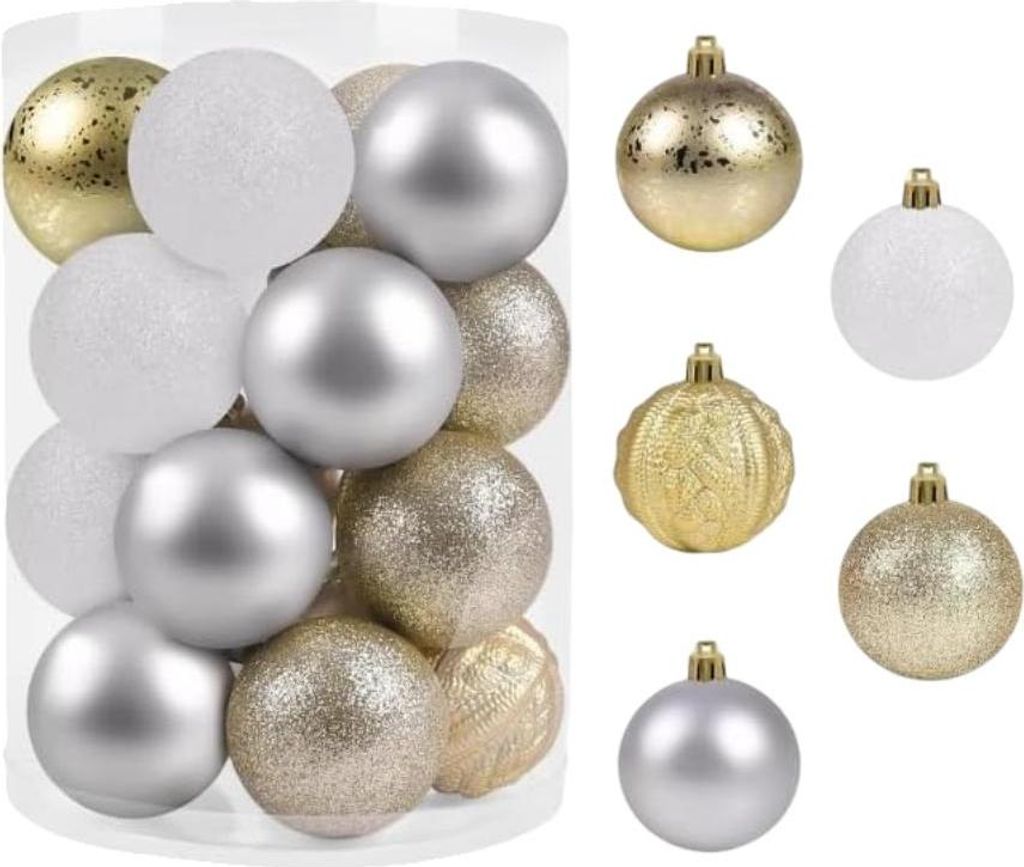 Baubles natalizi con ciondoli infrangibili Oro Argento Immagine del prodotto 