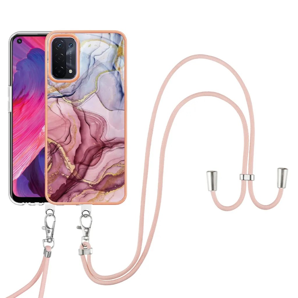 Cover OPPO A74 5G Oro Rosa con Tracolla | Pratica e Sicura per Mamme