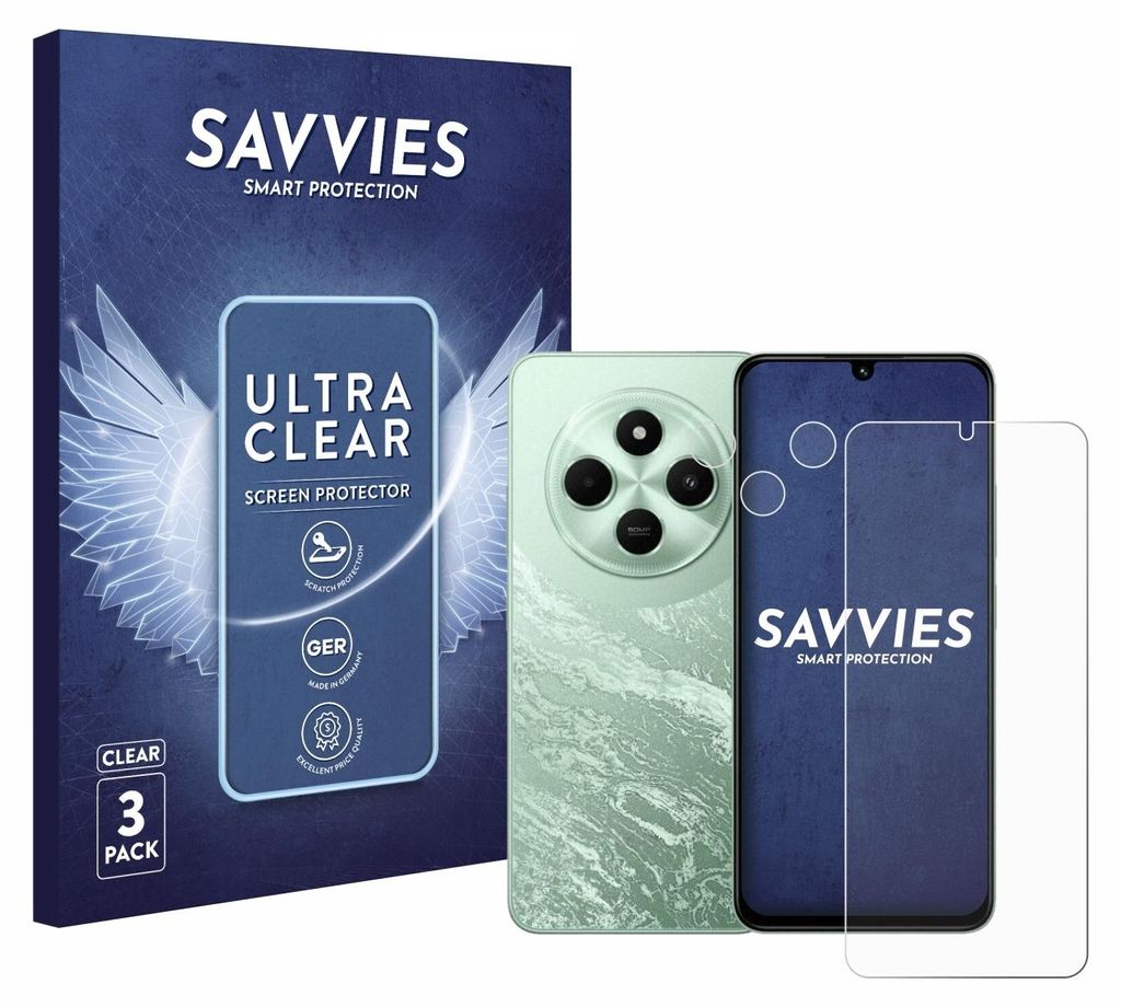 6x Für Xiaomi Poco C75 (Display+Kamera) Schutzfolie Savvies Displayschutz Display Schutz Folie Klar Transparent