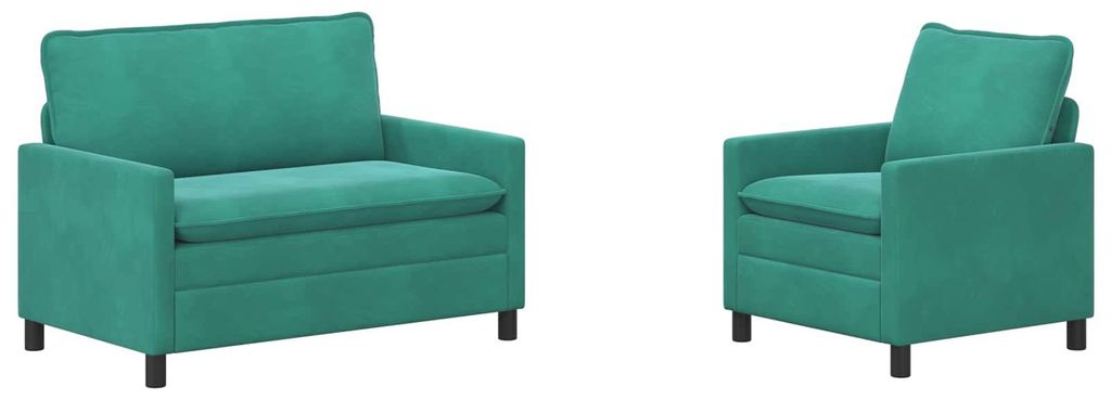 vidaXL Sofa Set 2 pcs Türkis Samt