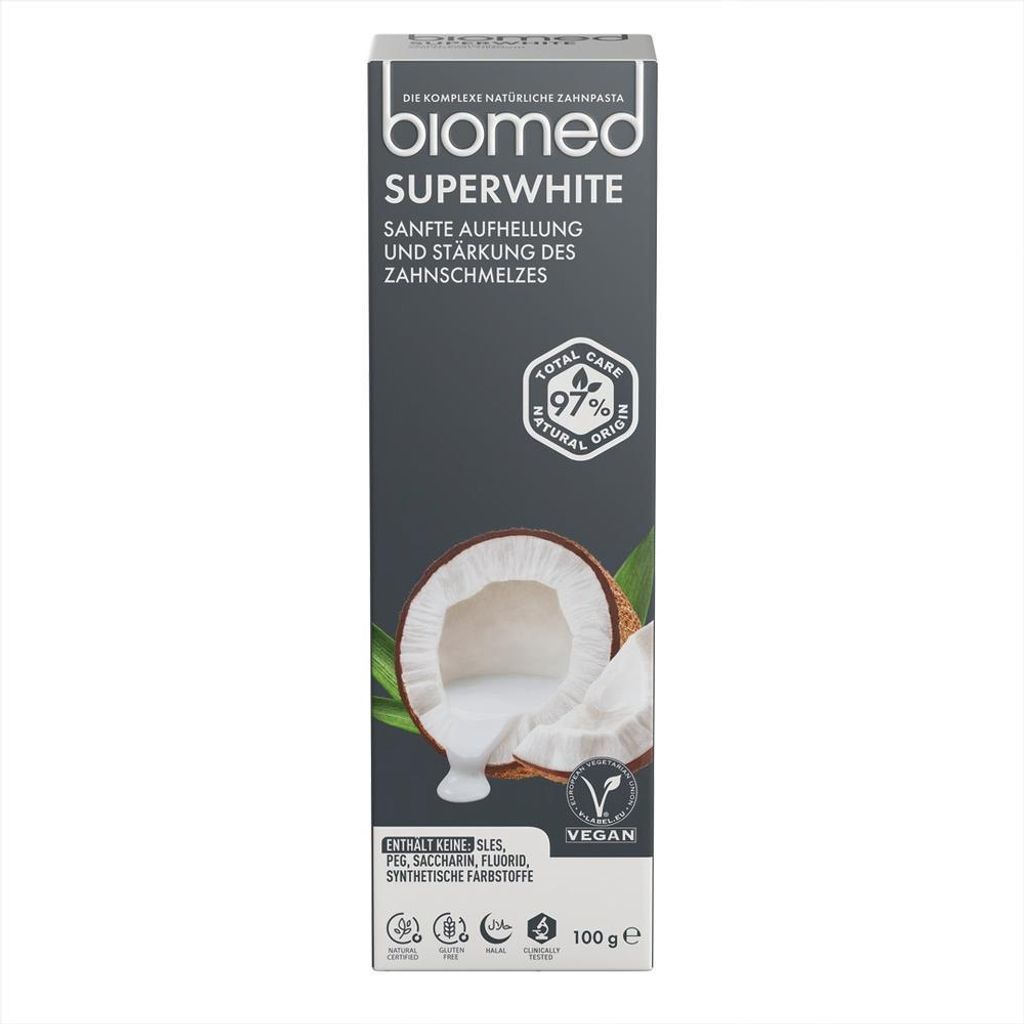 BIOMED SUPERWHITE Whitening Zahnpasta mit Kokosnuss, Produktbild 
