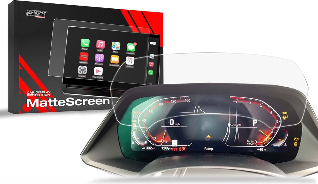 Matte Autodisplayfolie für BMW 5 G30 Live Cockpit 12,3" (2016-2023), Grizz Protector