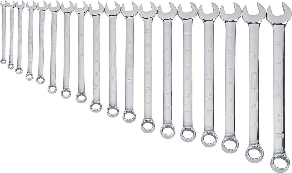 DEWALT DWMT19237-1 Set 18 Chiavi Combinate: Standard DIN/ISO
