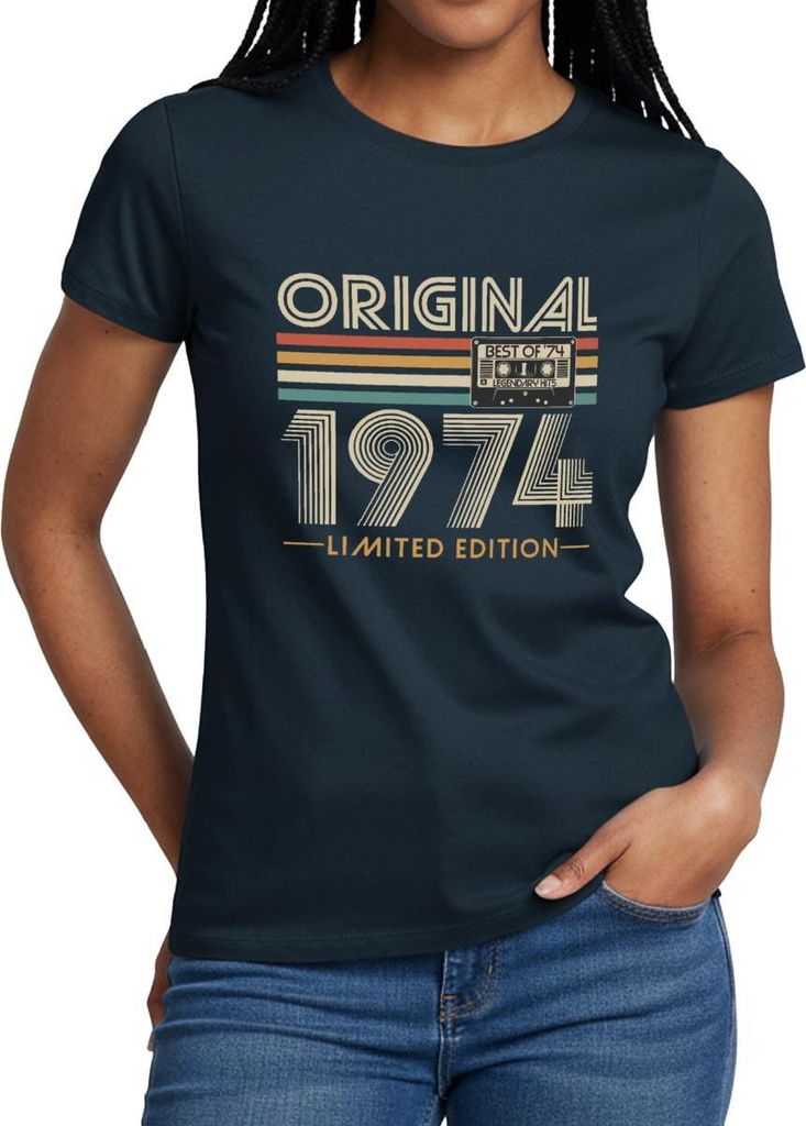 Spreadshirt 1974 Original 50. Geburtstag Frauen T-Shirt, M, Navy