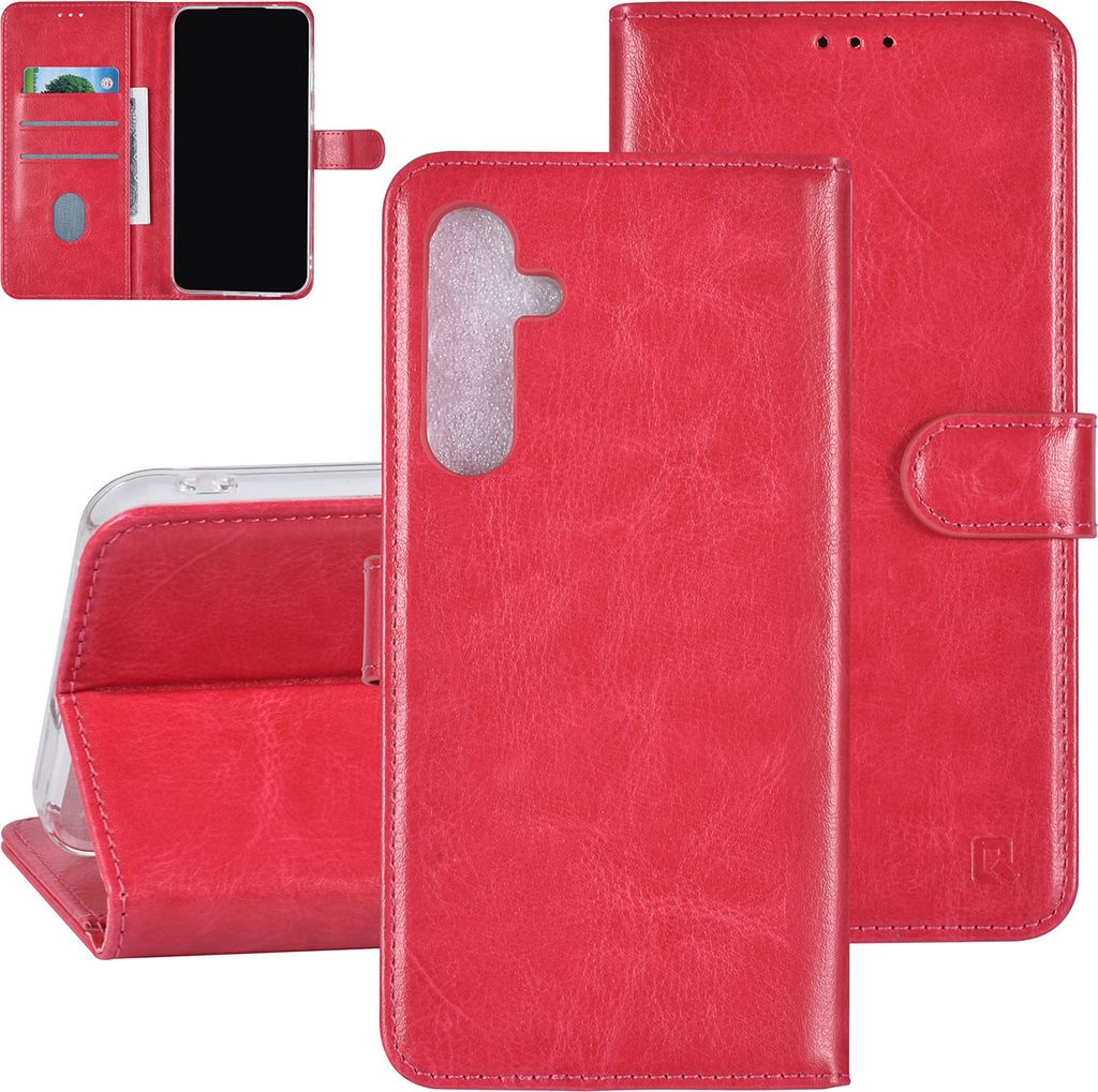 UNIQ Accessory Galaxy A55 Book type case - 3 pasjeshouder - Hot Pink