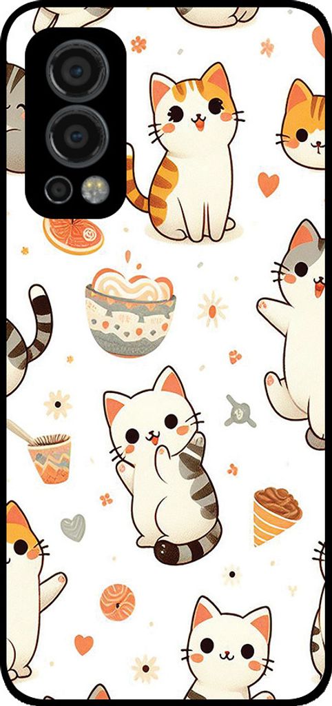 Smartphonica Telefon Fall geeignet für OnePlus Nord 2 5G mit Katze drucken - TPU zurück Abdeckung Fall Katze Design
