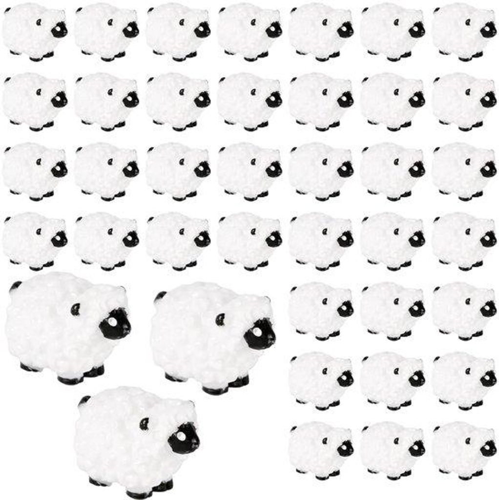 40 Stück Miniatur Schaf-Figuren, wei schattige kleine Schaf-Figuren, lebendige Schaf-Figuren, Figurinen, Spielzeug Schafe, Schaf-Tier, Dekoration ...