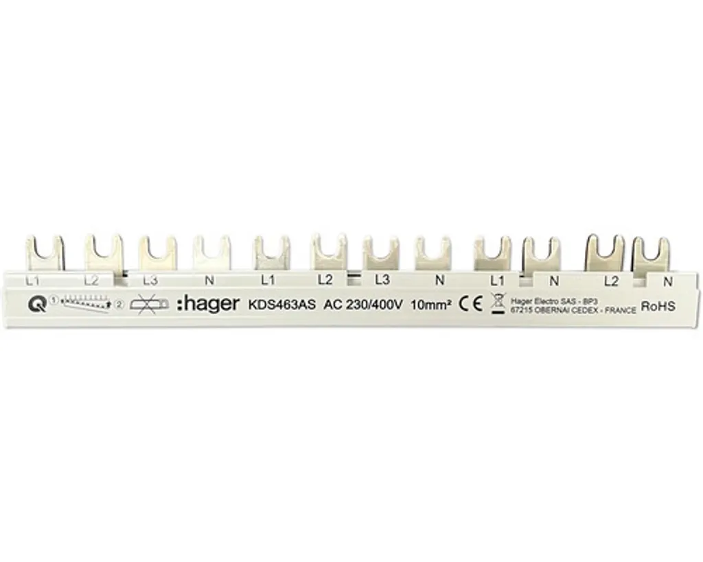 Peigne de Pontage Vertical 12 Modules Hager KDS463AS pour Tableau