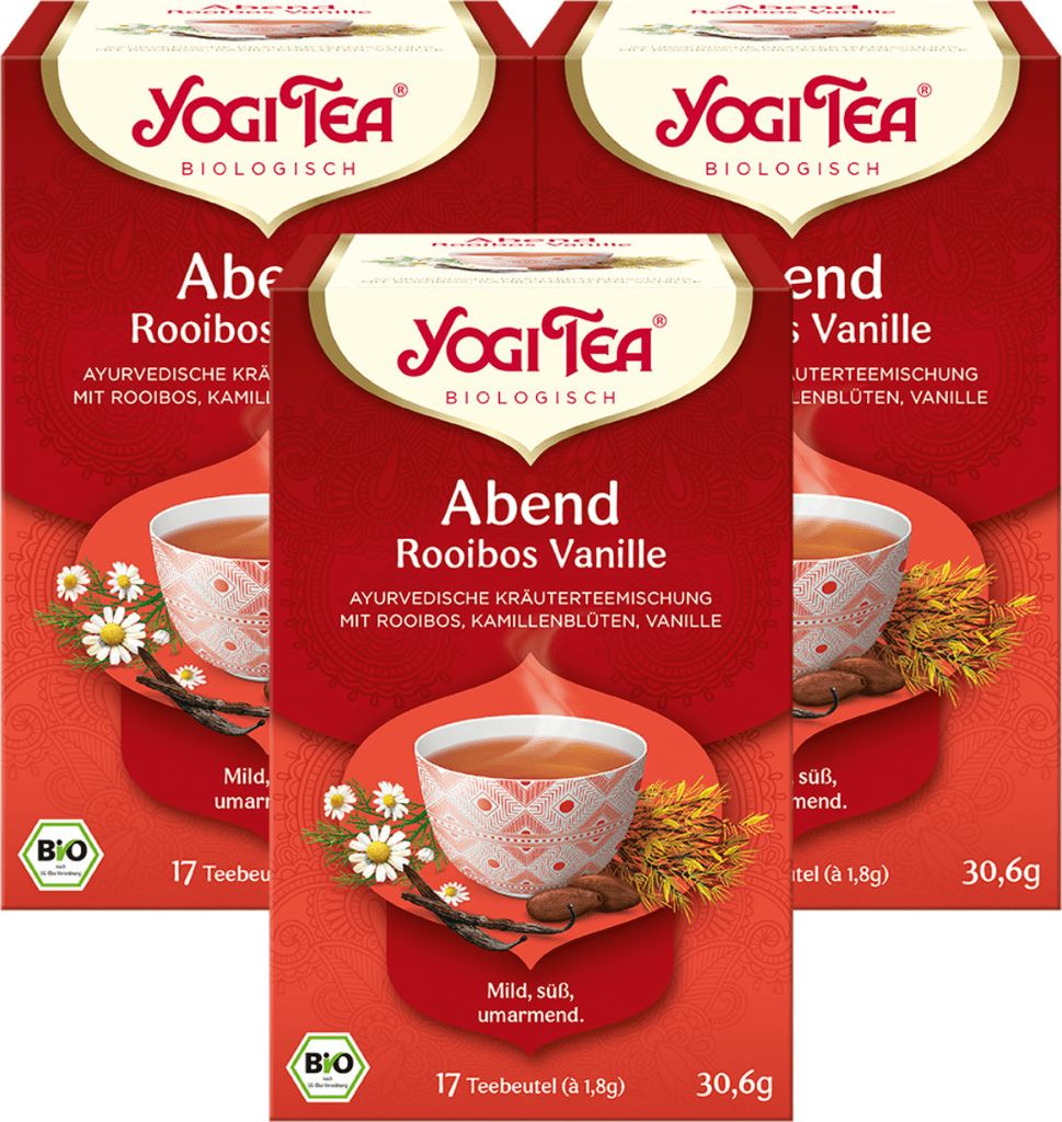 3 x YOGI TEA Abend Rooibos Vanille | 3 x 30,6g