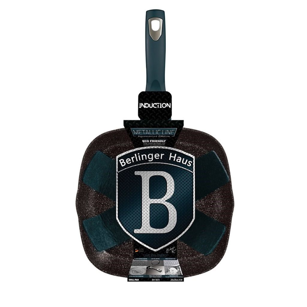 Berlinger Haus patelnia granitowa grill 28cm Metallic Line Zdjęcie produktu 
