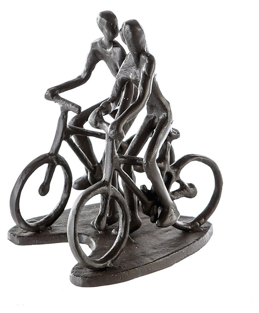 Escultura de metal, par, temática de ciclismo, motivo de Imagen del producto 