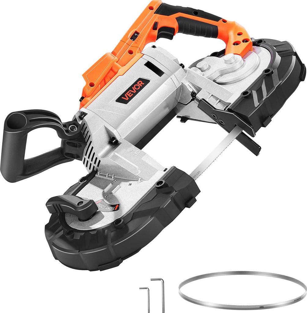 VEVOR 20V Akku Bandsäge, 127x115mm Schnitttiefe, Metallbandsäge, kabelloses & kompaktes Portaband, Aufhängehaken, 0–120 m/min variable Drehzah...