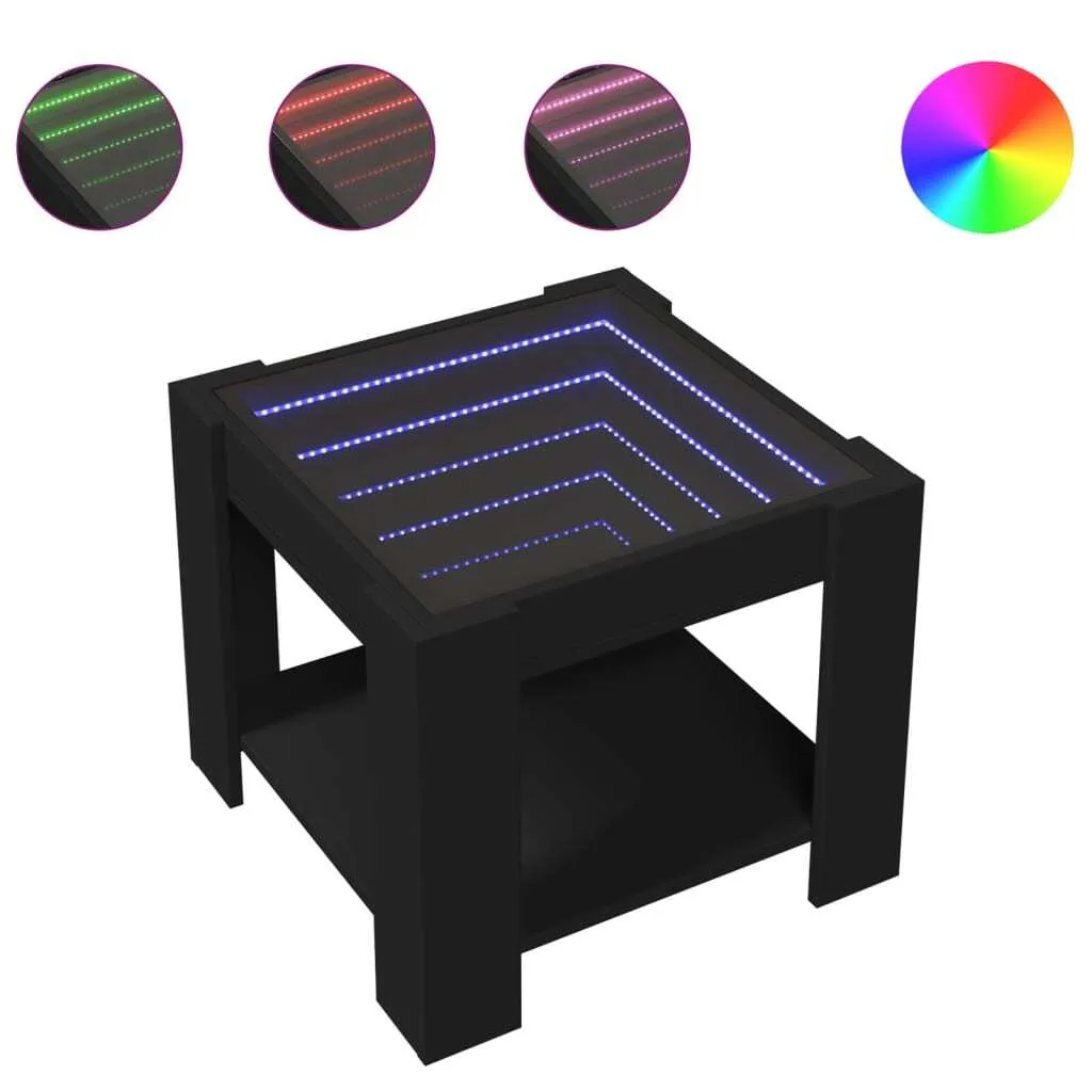 Tavolino da Soggiorno LED SYFAX™ Nero 53x53 - Stile Contemporaneo