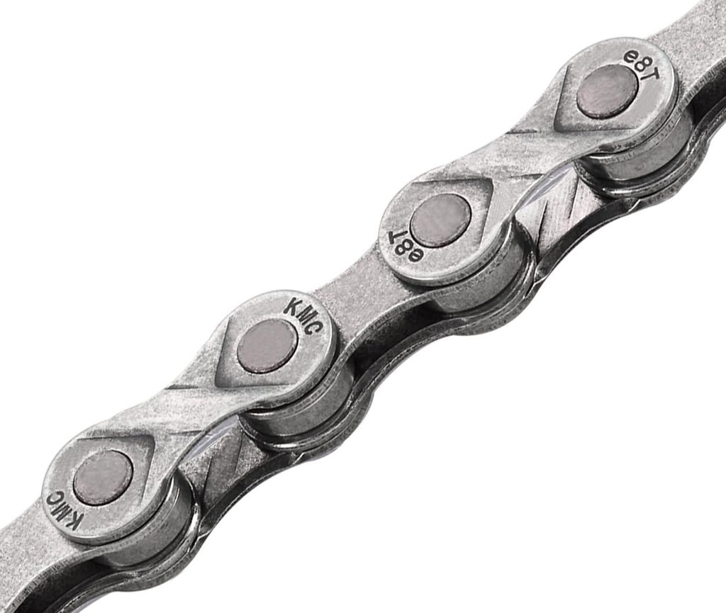 Catena KMC E8 EPT a 6/7/8 velocità, 122 maglie, argento - Immagine del prodotto 