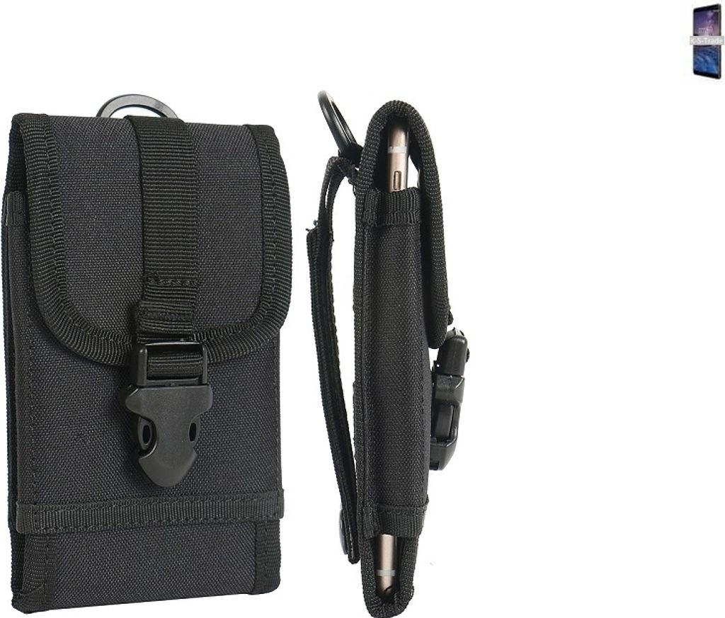 K-S-Trade Handyhülle kompatibel mit Nokia 7 Plus Gürteltasche Holster Handytasche Gürtel Tasche Schutzhülle Robuste Handy Schutz Hülle Tasche