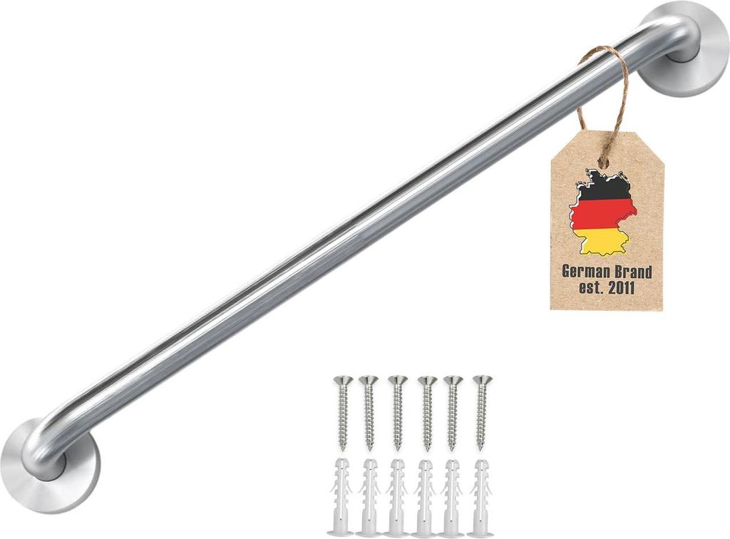 Intirilife Gebürstet Edelstahl Handtuchhalter Länge 50cm 19mm Stangendurchmesser - Handtuchstange Badetuchhalter Bad Sauna Küche