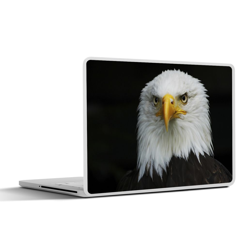 MuchoWow Laptop Aufkleber Sticker Cover Adler - Schwarz - Weiß 25x18 cm - Laptop-Deko