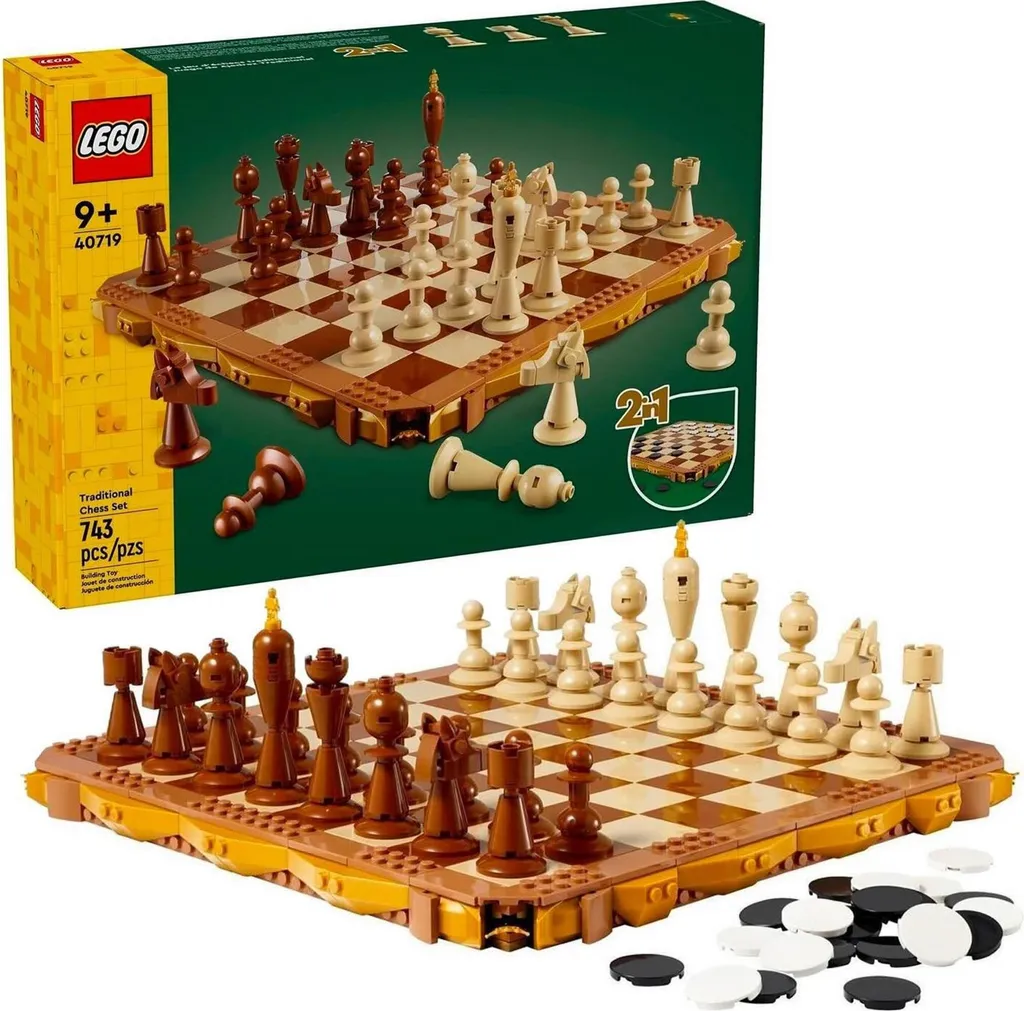 Set Lego 40719 Jeu d'échecs traditionnel et de dames personnalisable