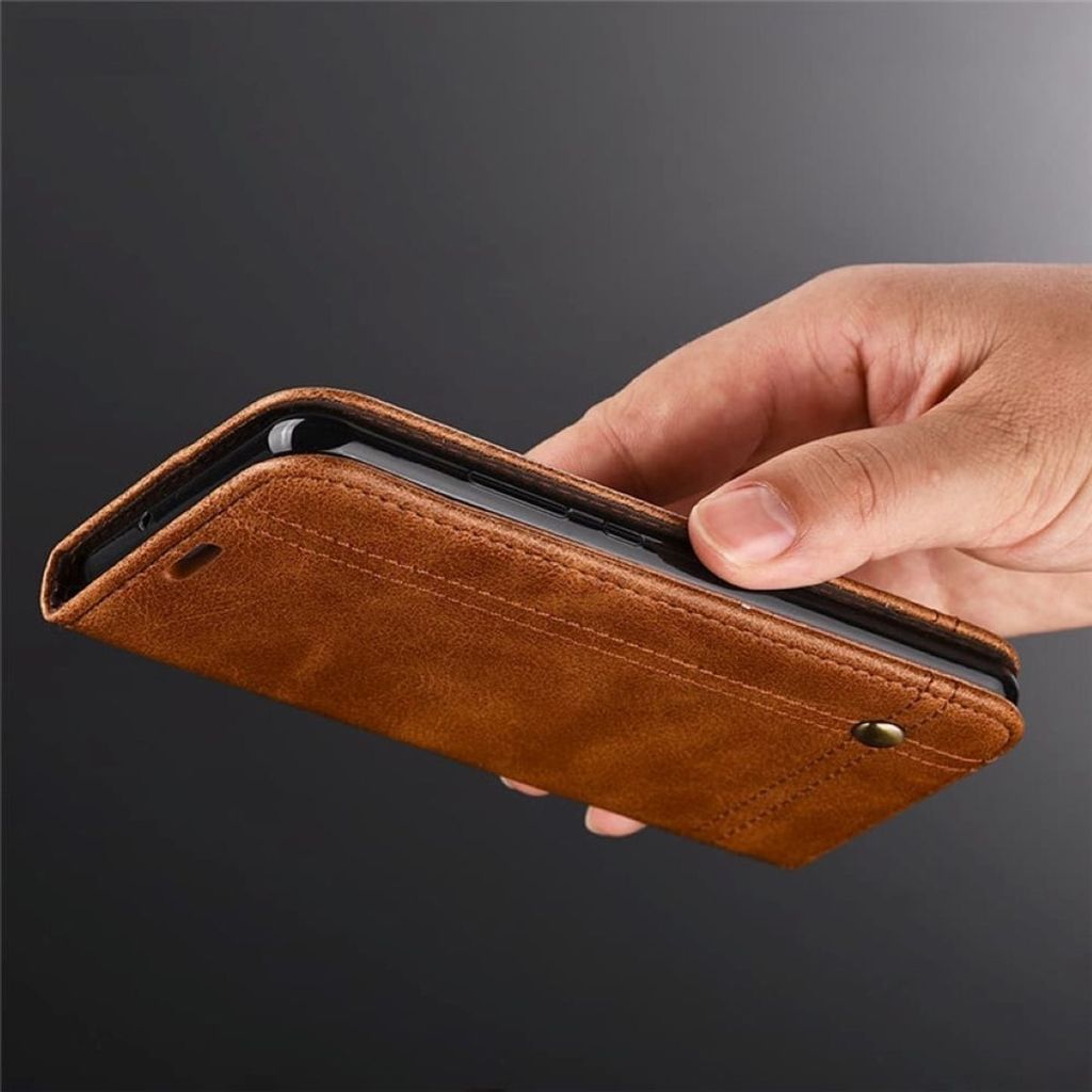 Handy Hülle Schutz Tasche für Wiko Lenny 5 Cover Wallet Etui Braun