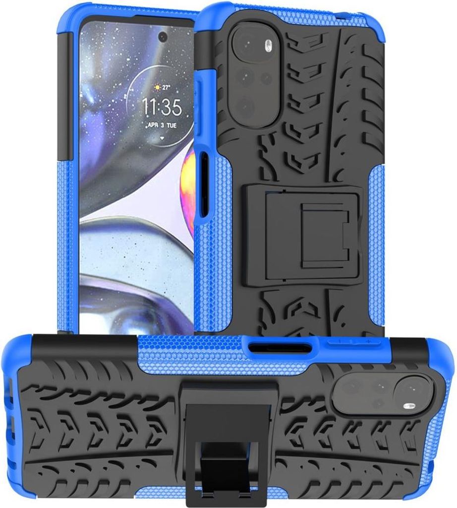 Motorola Moto G22 Hülle - Coverup Panzer Back Cover mit Ständer - Blau