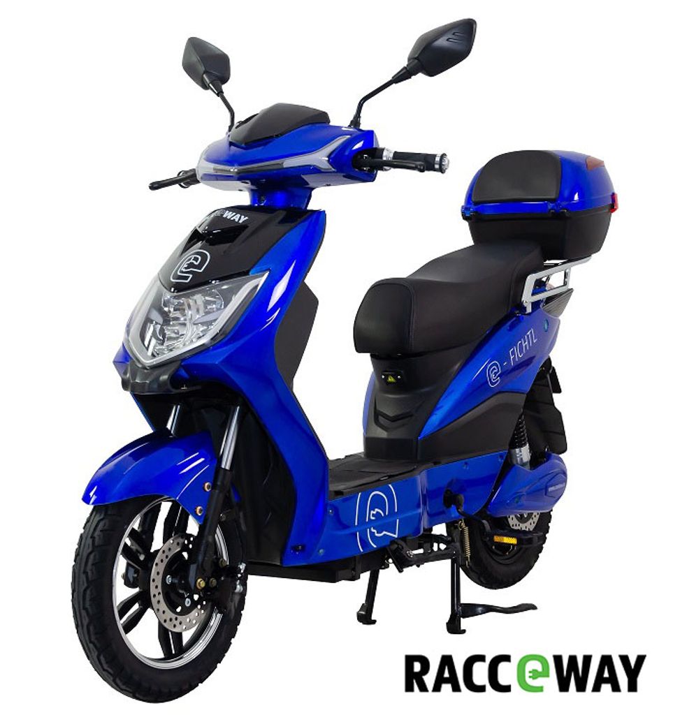Elektroskútr RACCEWAY® E-FICHTL®, modrý-lesklý s baterií Obrázek produktu