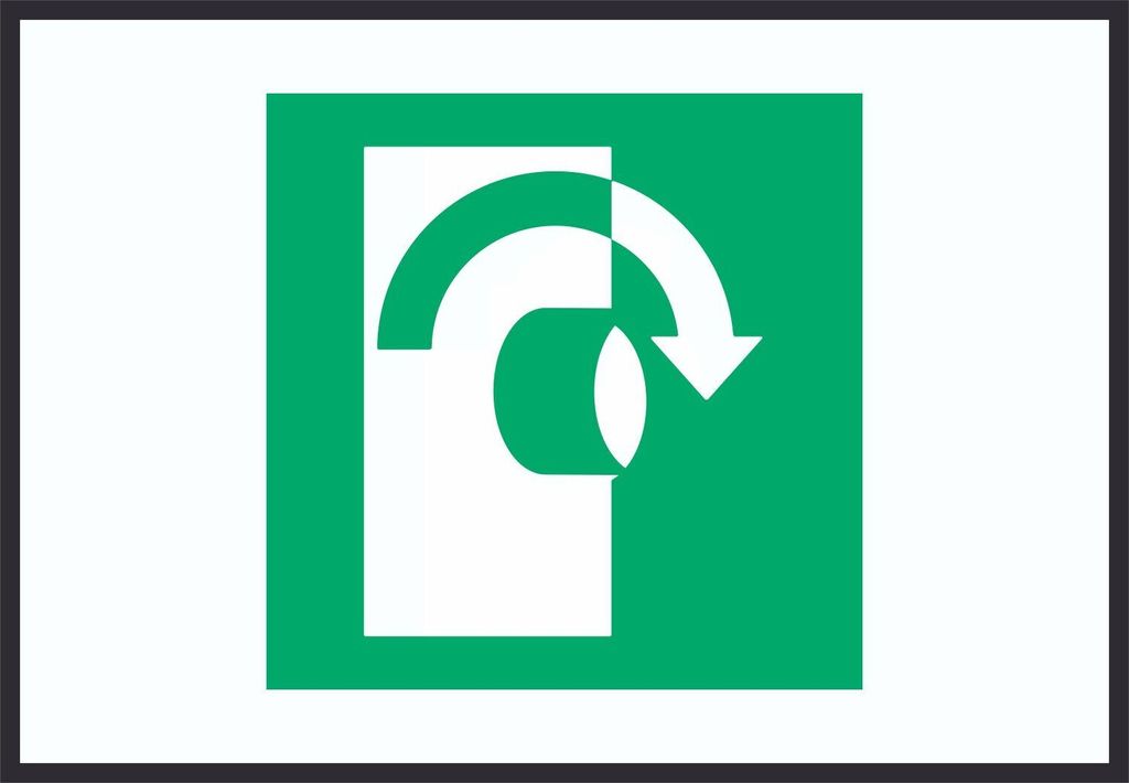 Zum Öffnen im Uhrzeigersinn drehen Symbol A1 (594x841mm) Schild