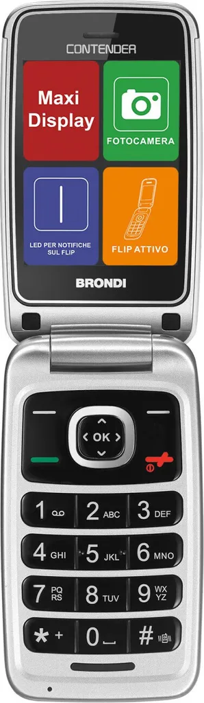 Brondi Contender Bianco: Cellulare Minimalista 3" Dual SIM Elegante