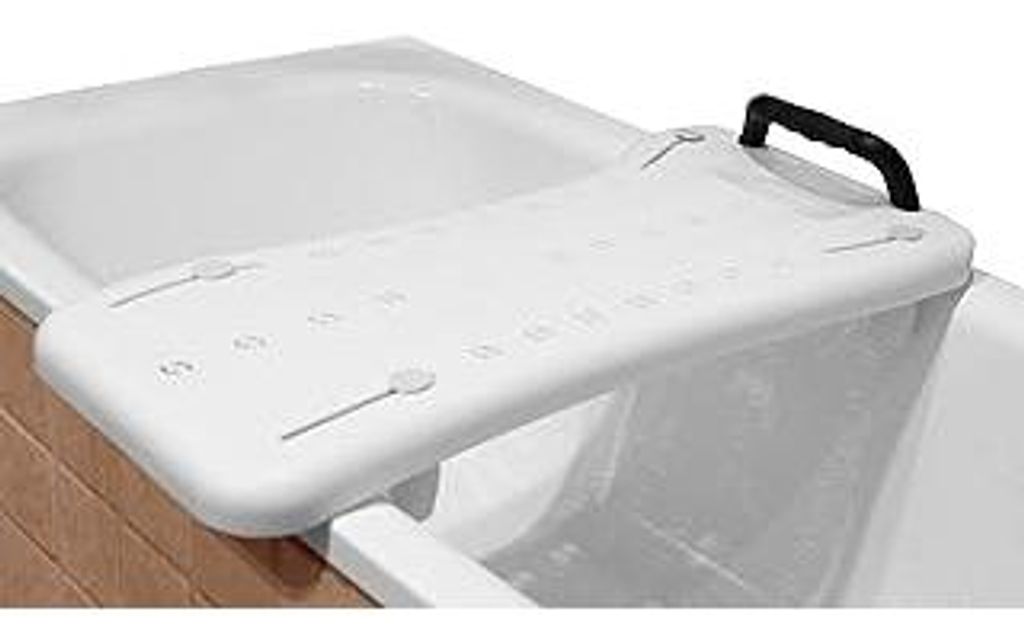 PEPE Mobility - Badewannensitz Senioren, Sitzbrett für Badewanne Plastik, Stuhl für Badezimmer, Brett für Ältere Weiß