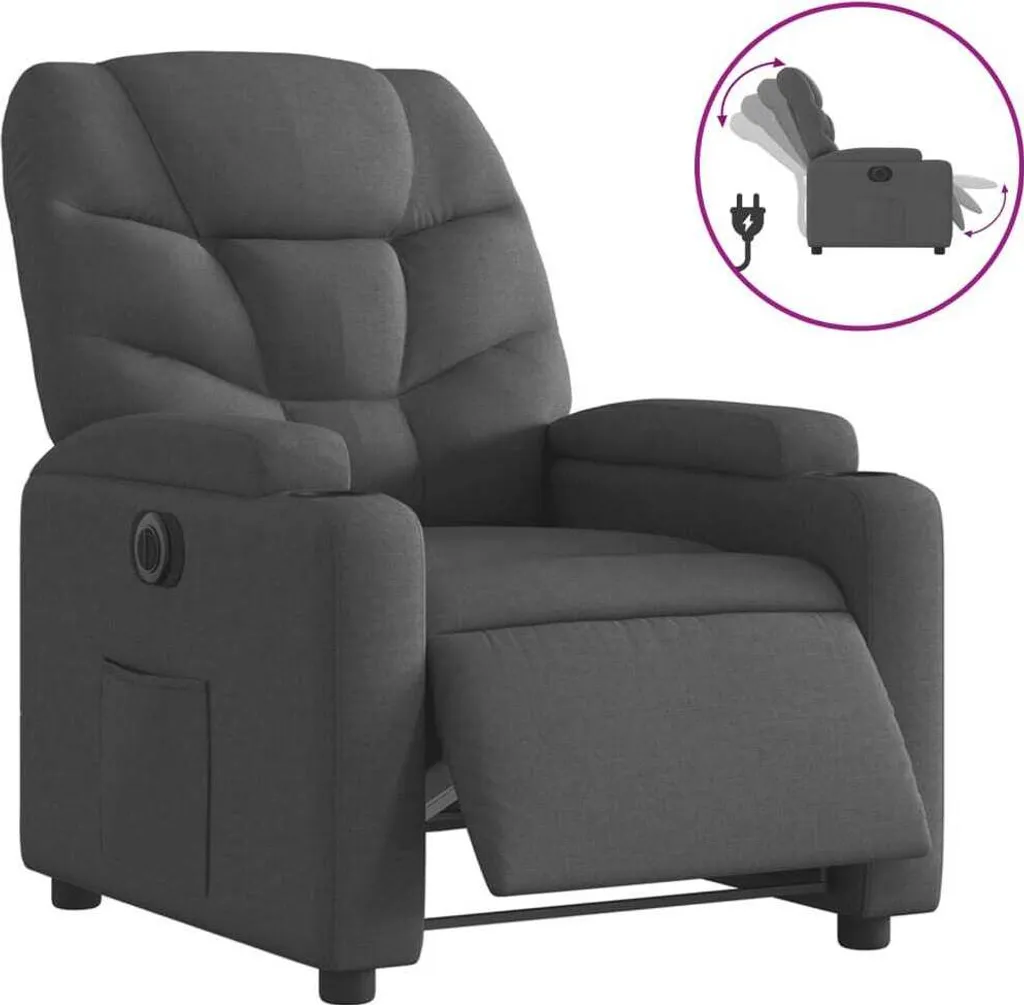 Fauteuil Relax Électrique Gris Foncé : Soulagez votre Dos et vos Jambes