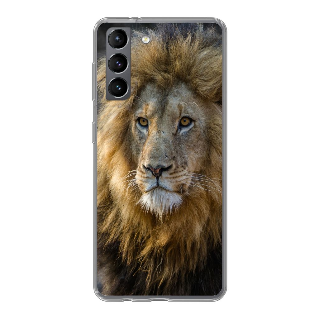 MuchoWow Handyhülle Schutzhülle Hülle für Samsung Galaxy S21 Löwe - Porträt - Wild Silikon Softcase Handy Hülle - Softcase