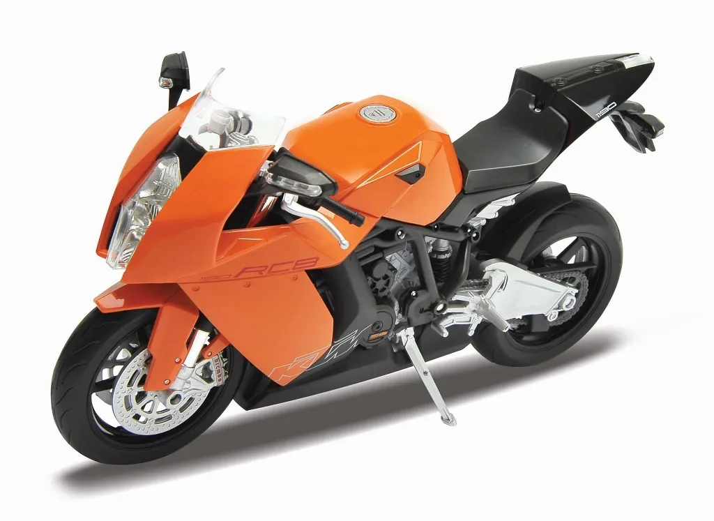 Cadeau motard KTM 1190 RC8 Welly 1:10 moto miniature de collection luxe