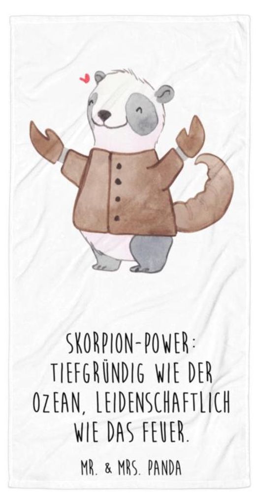 Mr. & Mrs. Panda Strandtuch Skorpion Astrologie - Weiß - Produktbild 