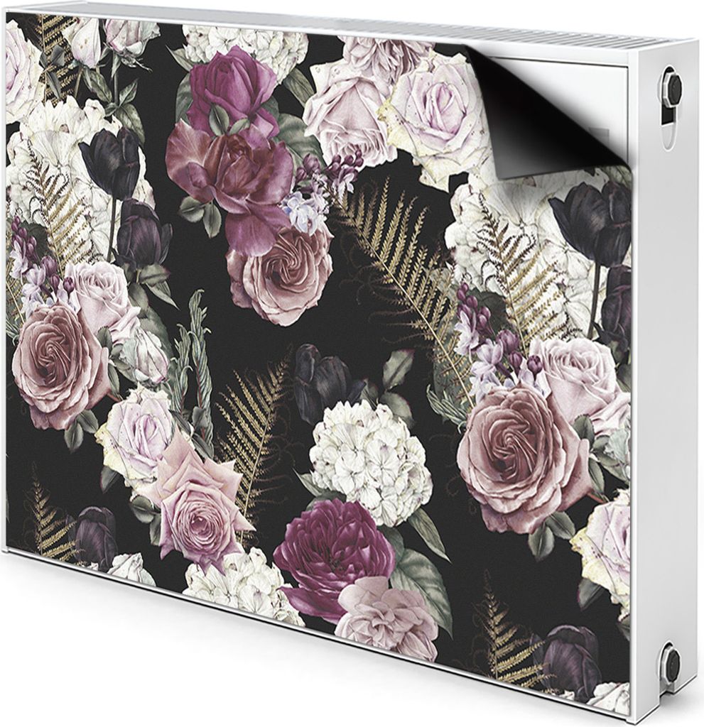 Magnet Radiator Magnet Mat Heizkörper Heizung Verkleidung Abdeckung 80x60 cm - Romantisch, blumen
