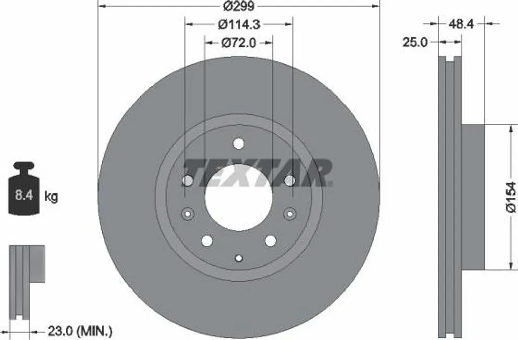 Disque de frein Textar 92180703 pour Mazda 6 : freinage sûr et silencieux