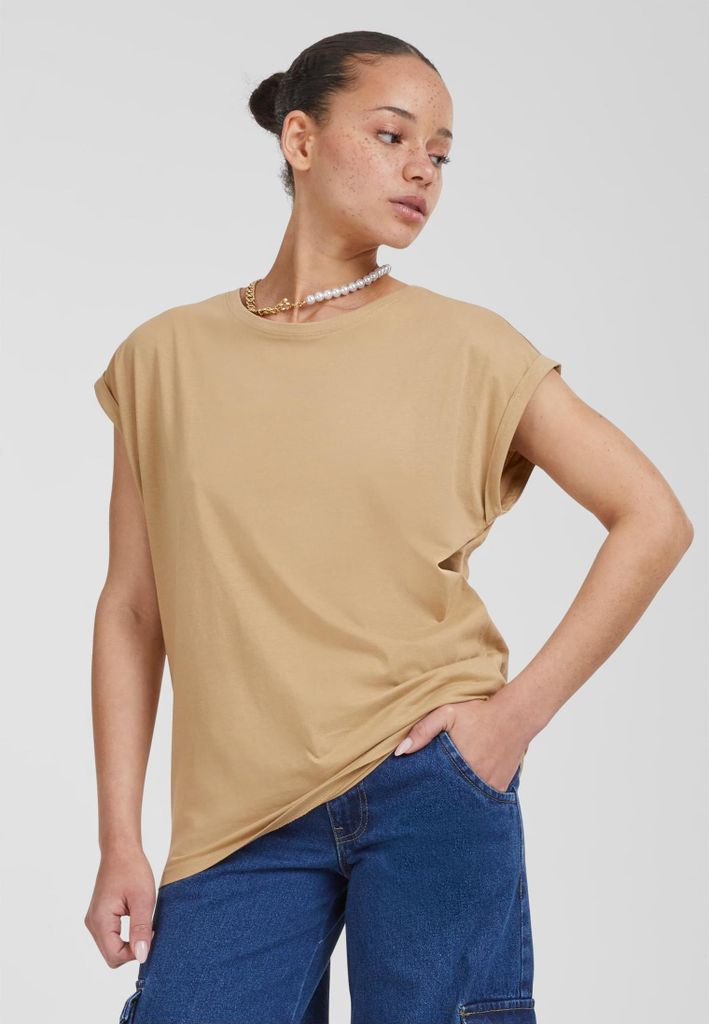 Urban Classics Kurzarm-T-Shirt für Frauen Bemi beige L