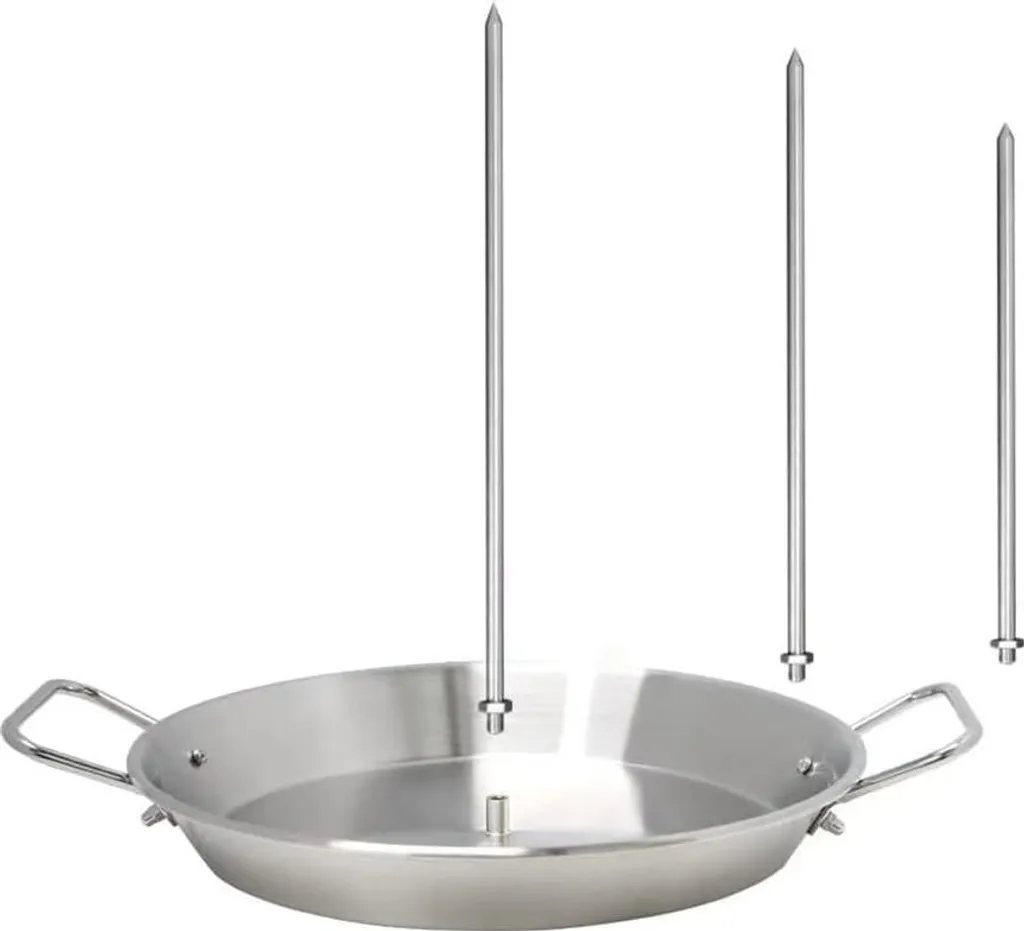 Broche Verticale Inox pour Éviter la Viande Sèche au Barbecue BBQ