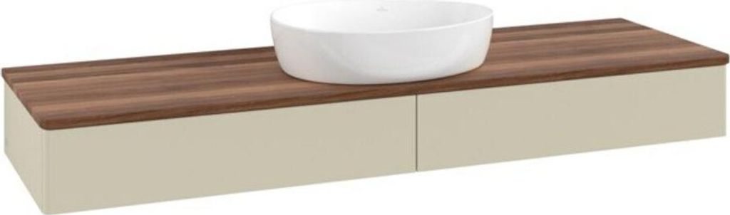 V&B Waschtischunterschrank ohne Frontstruktur, mit Beleuchtung Antao 160x50cm, WBP-farbe w. wal, si Gr m Lac