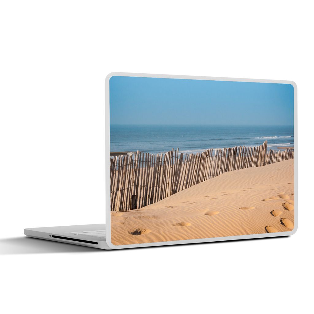 MuchoWow Laptop Aufkleber Sticker Cover Strand - Pfähle - Meer 30x21 cm - Sticker für Laptop - Selbstklebend