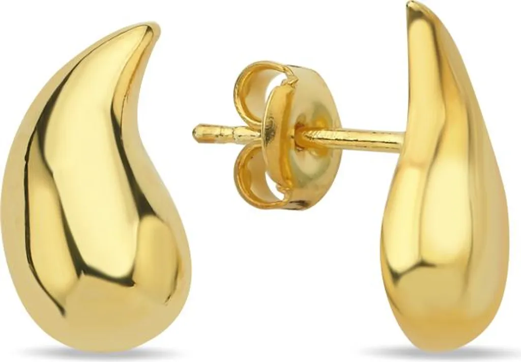 Boucles d'oreilles en argent 925 dorées - Design goutte d'eau chic