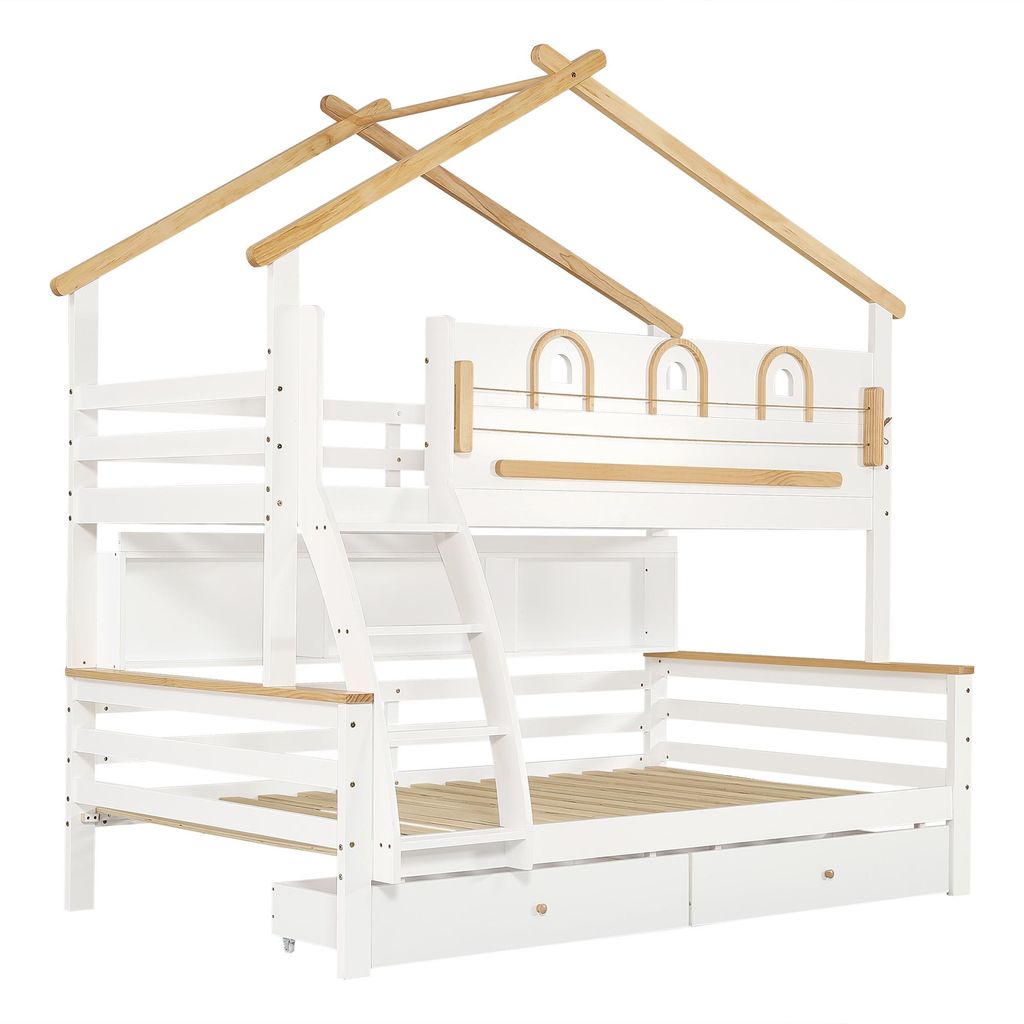 Flieks Etagenbett 90x200cm/120x200cm, Kinderbett Hausbett Produktbild 