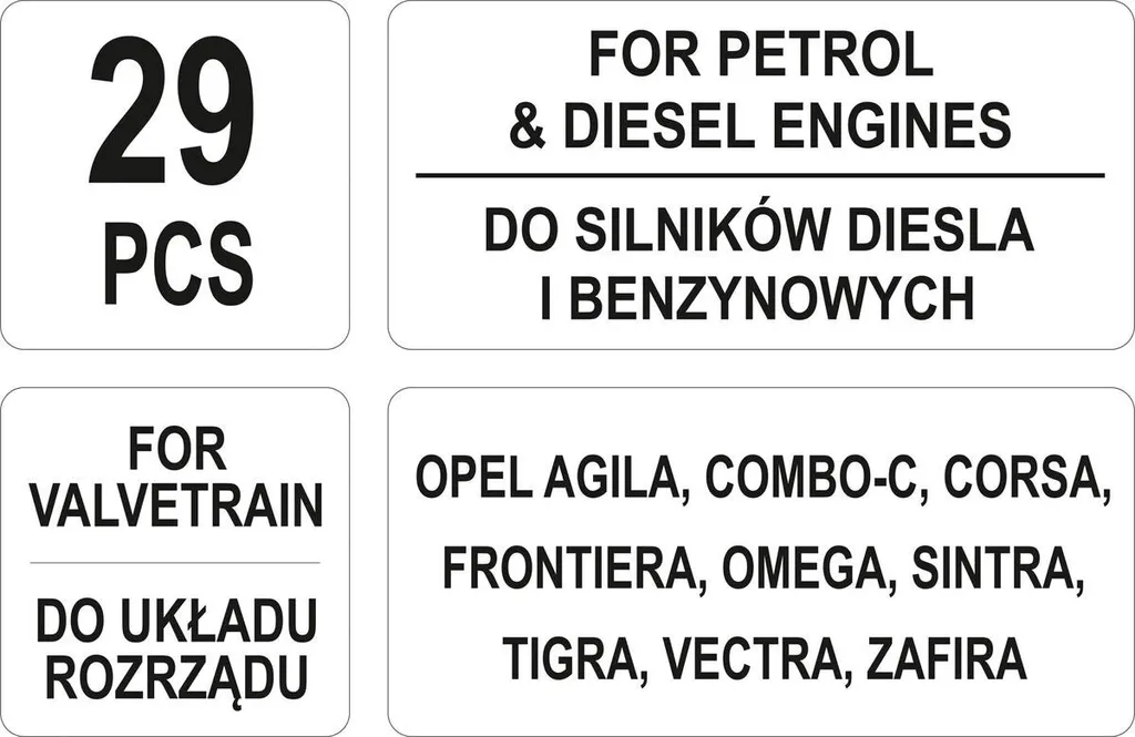 Jeu de calage de distribution pour Opel - Kit complet de 29 pièces pro