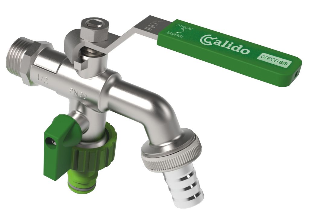 Dvojitý duální výstupní zahradní kulový kohout 1/2" x 3/4" Obrázek produktu 