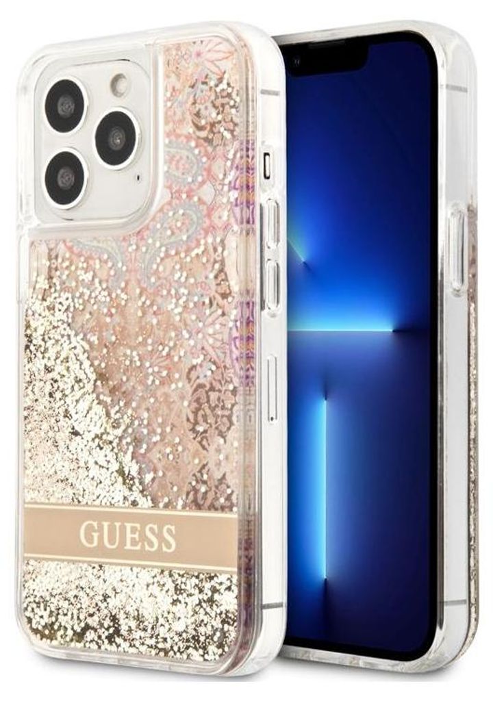 Guess, Schutzhülle Floating Flower Glitter Apple iPhone 14 Produktbild 