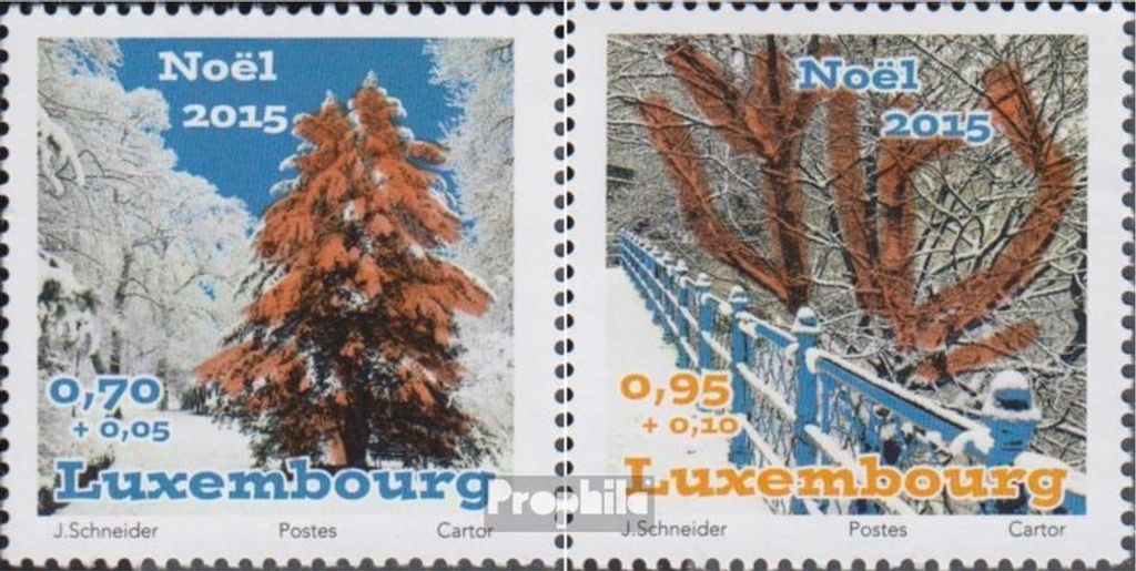 Briefmarken Luxemburg 2015 Mi 2069-2070 (kompl.Ausg.) postfrisch Weihnachten