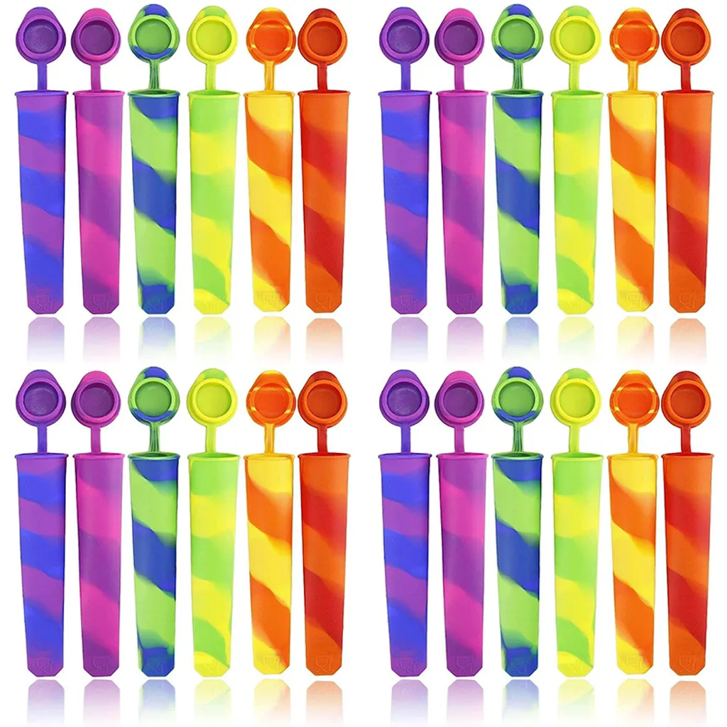 AOMAIGAD Eisformen Set 3-teilig - Silikon Popsicle Formen Mit 100 Stielen & Zubehör